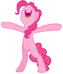 Size: 500x581 | Tagged: safe, derpibooru import, edit, edited screencap, editor:homersimpson1983, screencap, pinkie pie, earth pony, g4, background removed, bipedal, female, not a vector, open mouth, simple background, smiling, solo, transparent background