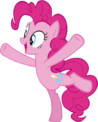 Size: 798x990 | Tagged: safe, derpibooru import, edit, edited screencap, editor:homersimpson1983, screencap, pinkie pie, earth pony, pony, g4, spice up your life, background removed, bipedal, female, happy, not a vector, simple background, standing, standing on one leg, transparent background