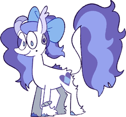 Size: 1590x1471 | Tagged: safe, artist:goatpaste, derpibooru import, oc, oc only, oc:majesty, pony, unicorn, curved horn, horn, leonine tail, parent:rarity, simple background, solo, tail, unicorn oc, unshorn fetlocks, white background