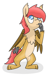 Size: 2356x3276 | Tagged: safe, artist:pzkratzer, derpibooru import, oc, oc only, oc:ponygriff, semi-anthro, bipedal, male, ponygriff, simple background, solo, standing, sticker, telegram sticker, transparent background