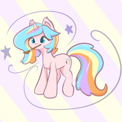 Size: 2900x2900 | Tagged: safe, artist:jade0, derpibooru import, oc, oc only, oc:oofy colorful, pony, brush, cute, simple background