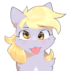 Size: 1200x1200 | Tagged: safe, artist:glazirka, derpibooru import, derpy hooves, pegasus, pony, g4, derp, simple background, solo, tongue, tongue out, white background