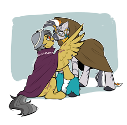 Size: 2889x2845 | Tagged: safe, artist:djkaskan, derpibooru import, a.k. yearling, daring do, zecora, pegasus, pony, zebra, g4, cloak, clothes, crack shipping, daringcora, duo, duo female, ear piercing, earring, female, hat, jewelry, lesbian, mare, neck rings, piercing, redesign, scar, shipping