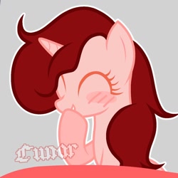 Size: 1024x1024 | Tagged: safe, derpibooru import, oc, oc only, pony, unicorn, g4, blushing, eyes closed, female, mare, smiling, solo