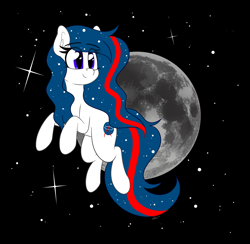 Size: 4232x4122 | Tagged: safe, artist:seafooddinner, derpibooru import, oc, oc only, oc:nasapone, earth pony, pony, moon, night, ponified, solo, species swap, stars