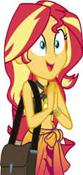 Size: 1189x2520 | Tagged: safe, derpibooru import, edit, edited screencap, editor:homersimpson1983, screencap, sunset shimmer, human, equestria girls, g4, background removed, bikini, clothes, female, geode of empathy, magical geodes, not a vector, simple background, solo, swimsuit, transparent background