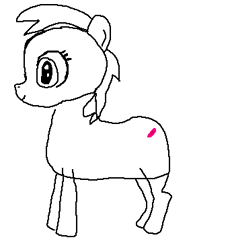 Size: 342x371 | Tagged: safe, anonymous artist, ponybooru exclusive, earth pony, pony, 1000 hours in ms paint, monochrome, ms paint, op is on drugs, solo