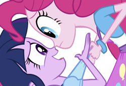 Size: 3676x2520 | Tagged: safe, derpibooru import, edit, edited screencap, editor:homersimpson1983, screencap, pinkie pie, twilight sparkle, human, equestria girls, g4, background removed, female, not a vector, simple background, transparent background
