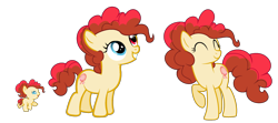 Size: 2344x1044 | Tagged: safe, artist:galaxyswirlsyt, derpibooru import, oc, oc only, oc:bubble flavor, earth pony, pony, g4, age progression, baby, baby pony, base used, eyes closed, female, filly, foal, heterochromia, mare, offspring, offspring's offspring, older, parents:oc x oc, simple background, transparent background