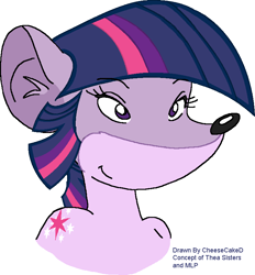 Size: 722x779 | Tagged: safe, artist:cheesecaked, derpibooru import, twilight sparkle, mouse, g4, geronimo stilton, mousified, simple background, solo, species swap, white background