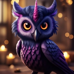 Size: 1024x1024 | Tagged: safe, ai content, derpibooru import, machine learning generated, twilight sparkle, bird, hybrid, owl, g4, solo