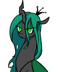 Size: 2000x2500 | Tagged: artist needed, safe, derpibooru import, queen chrysalis, changeling, changeling queen, bust, simple background, solo, white background