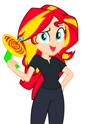 Size: 4435x6387 | Tagged: safe, artist:paco777yuyu, derpibooru import, sunset shimmer, human, equestria girls, g4, female, hypno gun, simple background, solo, transparent background