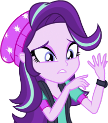 Size: 621x710 | Tagged: safe, derpibooru import, edit, edited screencap, editor:homersimpson1983, screencap, starlight glimmer, human, equestria girls, g4, mirror magic, spoiler:eqg specials, background removed, beanie, clothes, female, hat, not a vector, simple background, solo, teenager, transparent background