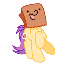 Size: 1100x1100 | Tagged: safe, artist:paperbagpony, derpibooru import, oc, oc only, oc:paper bag, 2024 community collab, bag, derpibooru community collaboration, fake cutie mark, paper bag, simple background, solo, transparent background