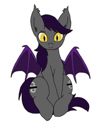 Size: 945x1202 | Tagged: safe, artist:lostbrony, derpibooru import, oc, oc only, oc:specter, bat pony, :p, bat wings, ear tufts, fangs, male, simple background, sitting, solo, stallion, tongue, tongue out, white background, wings