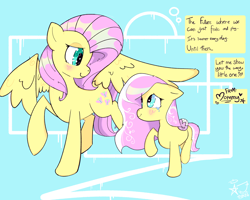 Size: 2500x2000 | Tagged: safe, artist:duckchip, derpibooru import, fluttershy, oc, oc:silky shine, pegasus, pony, g4, abstract background, christmas, cute, daughter, duo, duo female, female, fluttermom, holiday, looking at each other, looking at someone, mother, mother and child, mother and daughter, offspring, parent and child, parent:fluttershy, shyabetes, smiling, sparkles, spread wings, teary eyes, wingding eyes, wings