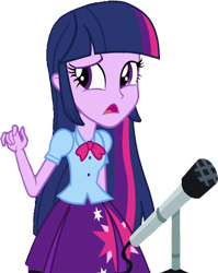 Size: 2001x2520 | Tagged: safe, derpibooru import, edit, edited screencap, editor:homersimpson1983, screencap, twilight sparkle, human, equestria girls, g4, background removed, female, microphone, not a vector, simple background, solo, transparent background