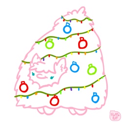 Size: 1000x1000 | Tagged: safe, artist:mixermike622, derpibooru import, oc, oc only, oc:fluffle puff, pony, beady eyes, christmas, christmas lights, holiday, simple background, solo, white background