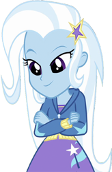 Size: 1656x2520 | Tagged: safe, derpibooru import, edit, edited screencap, editor:homersimpson1983, screencap, trixie, human, equestria girls, g4, background removed, crossed arms, female, not a vector, smiling, solo