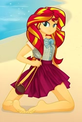 Size: 1376x2048 | Tagged: safe, ai content, derpibooru import, machine learning generated, sunset shimmer, human, equestria girls, clothes, generator:fotor