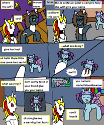 Size: 1379x1669 | Tagged: safe, artist:ask-luciavampire, derpibooru import, oc, pony, undead, vampire, werewolf, comic, fairy, tumblr