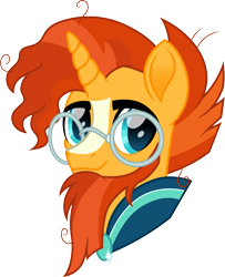 Size: 1297x1600 | Tagged: safe, artist:cloudy glow, derpibooru import, sunburst, pony, unicorn, the last problem, bust, future, future sunburst, glasses, male, simple background, solo, stallion, transparent background