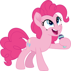 Size: 3026x3000 | Tagged: safe, artist:cloudy glow, derpibooru import, pinkie pie, earth pony, pony, rainbow roadtrip, female, microphone, simple background, solo, transparent background