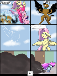 Size: 6000x8000 | Tagged: safe, artist:chedx, derpibooru import, fluttershy, pinkie pie, earth pony, pegasus, comic:learning with pibby glitch battles, g4, comic, commission, community related, corrupted, crossover, error, glitch, multiverse, pibby, scooby doo, scooby doo (character)