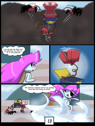 Size: 6000x8000 | Tagged: safe, artist:chedx, derpibooru import, comic:learning with pibby glitch battles, boxy boo, comic, commission, corrupted, crossover, error, glitch, multiverse, pibby