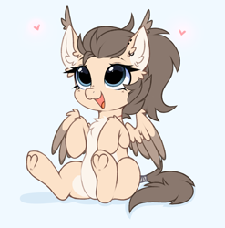 Size: 2965x3000 | Tagged: safe, artist:pesty_skillengton, derpibooru import, oc, oc only, oc:dima, pegasus, pony, chest fluff, chibi, cute, ear fluff, ears, female, heart, mare, solo, tail, wings