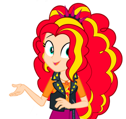 Size: 3770x3577 | Tagged: safe, artist:paco777yuyu, derpibooru import, sunset shimmer, human, equestria girls, g4, alternate hairstyle, female, human coloration, implied adagio dazzle, light skin, mane swap, simple background, solo, transparent background