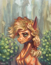 Size: 2480x3125 | Tagged: safe, artist:bultico, derpibooru import, applejack, earth pony, pony, g4, bust, female, mare, solo