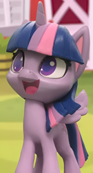 Size: 946x1750 | Tagged: safe, derpibooru import, screencap, twilight sparkle, twilight sparkle (alicorn), alicorn, g4.5, my little pony: stop motion short, cropped, cute, open mouth, smiling, solo