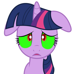 Size: 895x893 | Tagged: safe, artist:paulysentry, twibooru import, twilight sparkle, unicorn twilight, pony, unicorn, season 3, the crystal empire, adobe illustrator, dark magic, ears, floppy ears, greatest fear, green sclera, image, magic, png, red iris, simple background, solo, sombra eyes, transparent background, vector