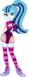 Size: 1450x3842 | Tagged: safe, artist:gmaplay, derpibooru import, sonata dusk, equestria girls, clothes, converse, music festival outfit, shoes, simple background, socks, solo, striped socks, taco dress, transparent background