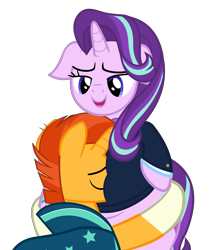 Size: 4799x5675 | Tagged: safe, artist:mlpmvguy, derpibooru import, starlight glimmer, sunburst, pony, unicorn, absurd resolution, belly, bipedal, bottom heavy, bowtie, butthug, chubby glimmer, cloak, clothes, cute, ears, eyes closed, female, floppy ears, glimmerbetes, hug, lidded eyes, male, mare, open mouth, plump, shipping, simple background, smiling, solo, squishy, squishy belly, starburst, straight, suit, sunburst's cloak, transparent background, vector, wide hips