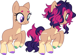 Size: 3239x2359 | Tagged: safe, artist:kurosawakuro, derpibooru import, oc, oc only, earth pony, pony, bald, base used, coat markings, colored hooves, dot eyebrows, earth pony oc, female, freckles, green eyes, heterochromia, leg freckles, magical threesome spawn, mare, multiple parents, offspring, pale belly, parent:big macintosh, parent:fluttershy, parent:marble pie, parents:fluttermac, parents:marblemac, parents:marblemacshy, parents:marbleshy, purple eyes, simple background, socks (coat marking), solo, transparent background