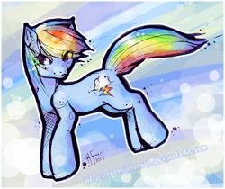 Size: 538x452 | Tagged: safe, artist:nekophoenix, derpibooru import, rainbow dash, pony, abstract background, backwards cutie mark, solo, wingless