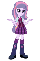 Size: 2016x3072 | Tagged: safe, artist:motownwarrior01, derpibooru import, twilight sparkle, twilight sparkle (alicorn), oc, oc only, alicorn, human, equestria girls, boots, bowtie, clothes, cute, eyeshadow, four arms, fusion, high heel boots, implied fleur de lis, implied twilight sparkle, jewelry, makeup, multiple arms, shoes, simple background, skirt, transparent background