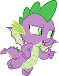 Size: 3000x3881 | Tagged: safe, artist:cloudyglow, derpibooru import, spike, dragon, a matter of principals, simple background, solo, transparent background, vector, winged spike, wings