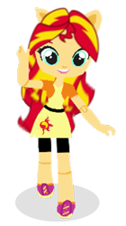 Size: 669x1193 | Tagged: safe, artist:sunsetshimmer333, derpibooru import, sunset shimmer, equestria girls, alternate universe, doll, equestria girls minis, simple background, smiling, solo, toy, transparent background, waving