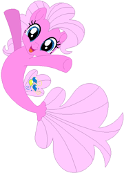 Size: 423x588 | Tagged: safe, artist:selenaede, artist:the smiling pony, artist:user15432, derpibooru import, pinkie pie, pinkie pie (g3), earth pony, pony, sea pony, seapony (g4), g3, g4, my little pony: the movie, spoiler:my little pony the movie, base used, fins, g3 to g4, generation leap, looking at you, open mouth, seaponified, seapony pinkie pie, simple background, smiling, solo, species swap, white background