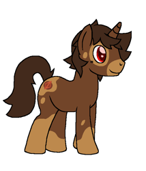 Size: 600x700 | Tagged: safe, artist:krisispiss, derpibooru import, oc, oc only, oc:ausu, pony, unicorn, beauty mark, male, ponified, simple background, smiling, solo, stallion, white background