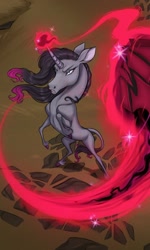 Size: 720x1204 | Tagged: safe, artist:witherslayer73, derpibooru import, oleander, classical unicorn, unicorn, them's fightin' herds, cloven hooves, community related, curved horn, female, glowing, glowing horn, hoers, horn, leonine tail, magic, mare, rearing, solo, tail, telekinesis, unshorn fetlocks