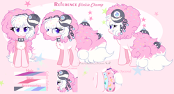 Size: 3864x2100 | Tagged: safe, artist:2pandita, derpibooru import, oc, oc:pinkie chomp, earth pony, pony, female, mare, reference sheet, solo