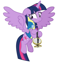 Size: 5352x5634 | Tagged: safe, alternate version, artist:gypsykumquat, derpibooru import, twilight sparkle, twilight sparkle (alicorn), alicorn, pony, .svg available, absurd resolution, clothes, crossed hooves, female, flying, leader, looking back, mare, show accurate, simple background, solo, transparent background, uniform, vector, wingpony badge, wonderbolt trainee uniform, wonderbolts, wonderbolts uniform