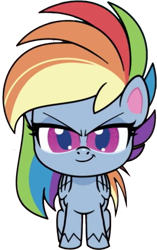 Size: 439x698 | Tagged: safe, artist:pascalmulokozi2, derpibooru import, edit, edited screencap, screencap, rainbow dash, pegasus, pony, g4.5, my little pony: pony life, background removed, determined, female, mare, not a vector, simple background, solo, transparent background