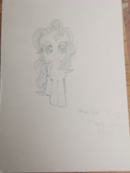 Size: 3840x5120 | Tagged: safe, artist:azhu, derpibooru import, pinkie pie, earth pony, pony, front view, smiling, solo, traditional art, walking
