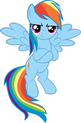 Size: 3262x4905 | Tagged: artist needed, safe, derpibooru import, rainbow dash, pegasus, pony, season 2, the last roundup, crossed hooves, female, mare, rainbow dash is not amused, simple background, solo, spread wings, transparent background, unamused, vector, wings